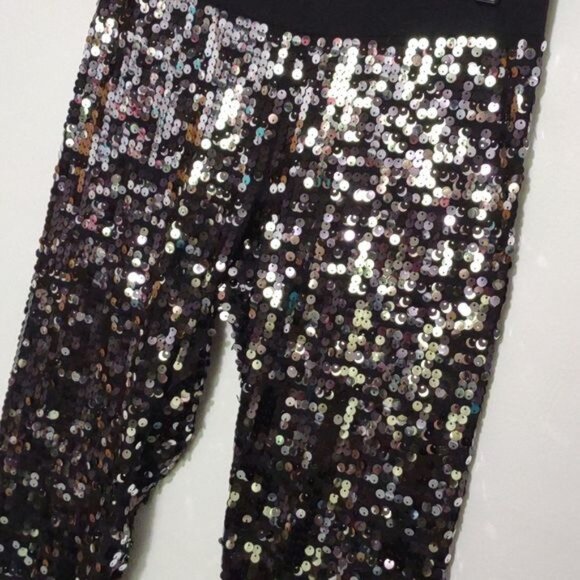 NWT Express All Over Sequin Holiday Party Club Whimsigoth Festival  Pants - Picture 6 of 9